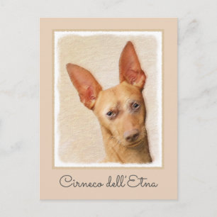 Cirneco dell'Etna Painting - Cute Original Hund Ar Vykort