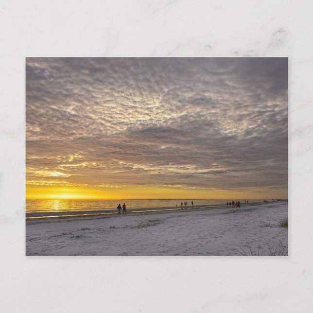 Cirrokumulus Clouds at Fort Myers Beach Sunset, Fl Vykort (Framsida)