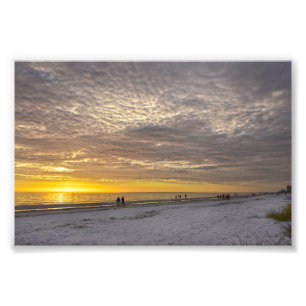 Cirrokumulus Clouds vid Fort Myers Beach Sunset Fototryck