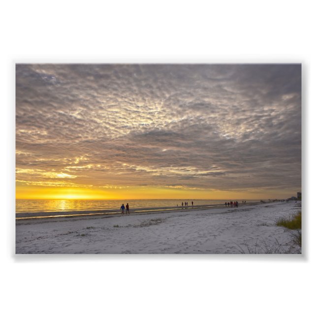 Cirrokumulus Clouds vid Fort Myers Beach Sunset Fototryck (Framsidan)