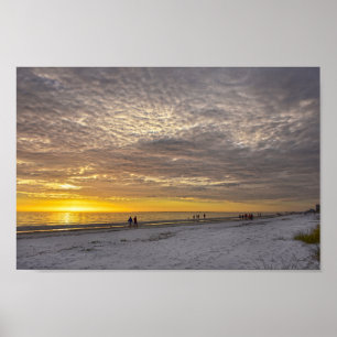 Cirrokumulus Clouds vid Fort Myers Beach Sunset Poster