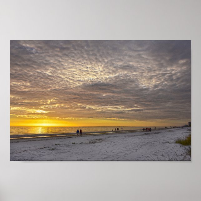 Cirrokumulus Clouds vid Fort Myers Beach Sunset Poster (Framsidan)
