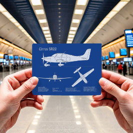 Cirrus SR22 - Flygplan Blueprint Teckning Plans AB Vykort