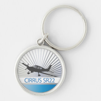 Cirrus SR22 Rund Silverfärgad Nyckelring