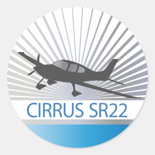 Cirrus SR22 Runt Klistermärke (Framsida)