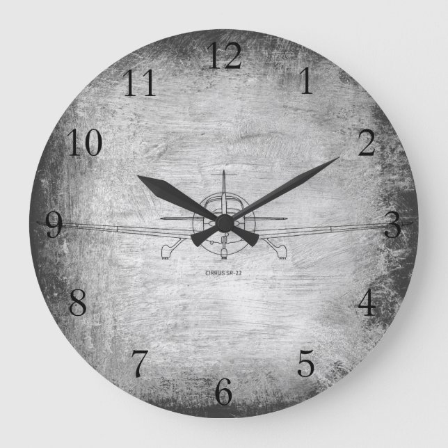 Cirrus SR-22 Flygplan Stor Klocka (Framsida)