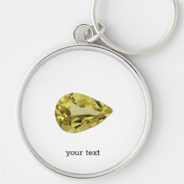 Cirtin-Gult Rund Silverfärgad Nyckelring