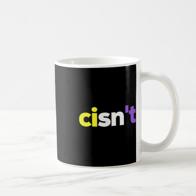 Cisnt icke-binärt Lgbtq-Pride, Enby Present _ Nonb Kaffemugg (Höger)