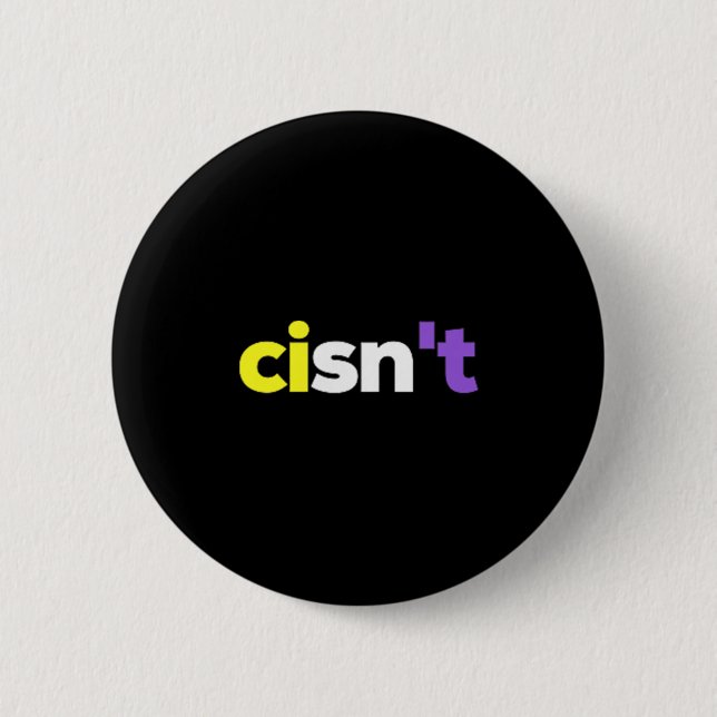 Cisnt icke-binärt Lgbtq-Pride, Enby Present _ Nonb Knapp (Framsida)