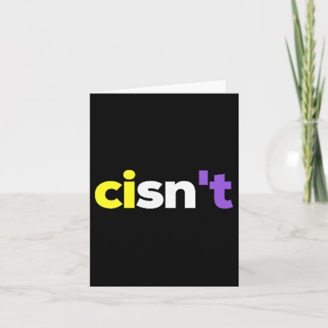 Cisnt icke-binärt Lgbtq-Pride, Enby Present _ Nonb Kort (Framsida)