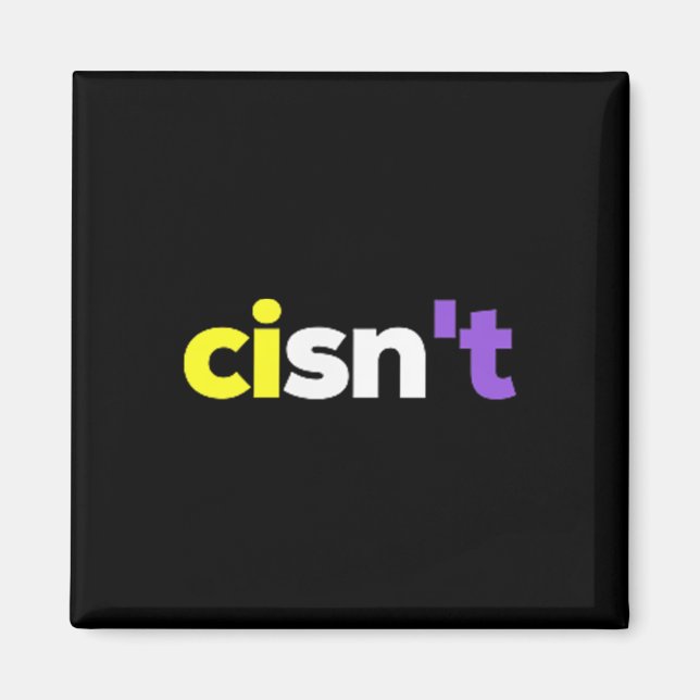 Cisnt icke-binärt Lgbtq-Pride, Enby Present _ Nonb Magnet (Framsidan)