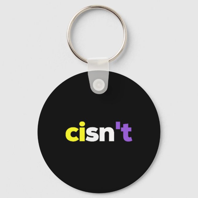 Cisnt icke-binärt Lgbtq-Pride, Enby Present _ Nonb Nyckelring (Framsida)