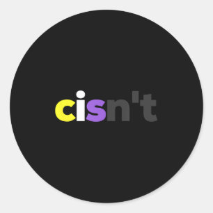 Cisnt icke-binärt Lgbtq-Pride - Lgbt-nr för Lgbtxt Runt Klistermärke