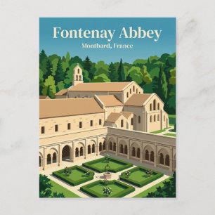 Cistercianklostret Fontenay Frankrike Vykort