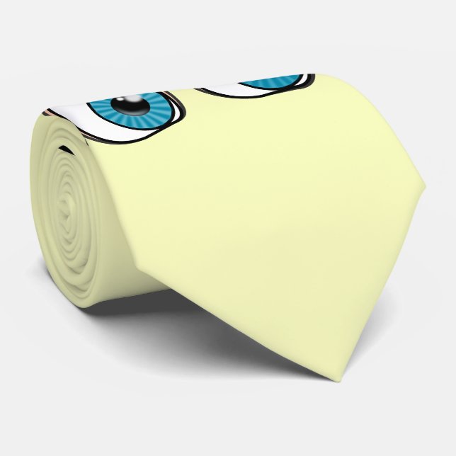 Cistom Färg Neck Tie med Blue Ögon Slips (Rullad)