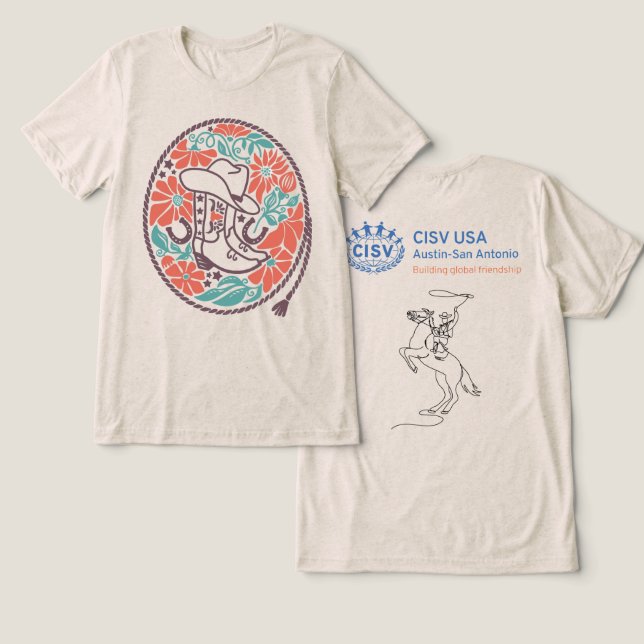 CISV Austin Boots and Lasso Herr T-Shirt (Design fram och bak)