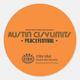 CISV Austin "CISV Limit Peace Festival" Runt Klistermärke