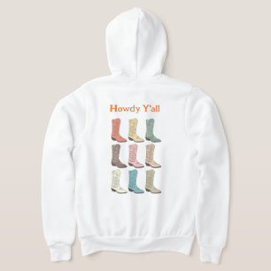 CISV Austin Cowboy Boots Dragkedja Herr Hoodie T Shirt