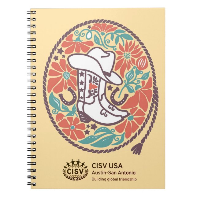 CISV Austin Cowboy Hat and Boots Notebook Anteckningsbok (Framsidan)