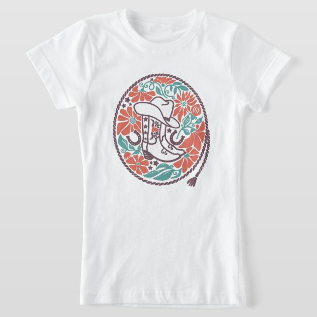 CISV Austin Cowboy Hat, Boots Girl T Shirt (Laydown)