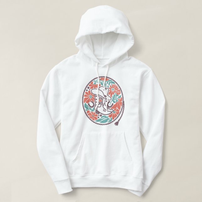 CISV Austin Cowboy Hat, Boots och Decorative Skull Hoodie (Design framsida)