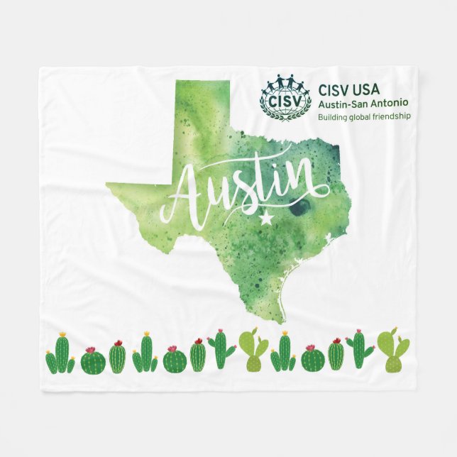 CISV Austin Environmental Grönt Large Blanket Fleecefilt (Framsidan (Horisontell))