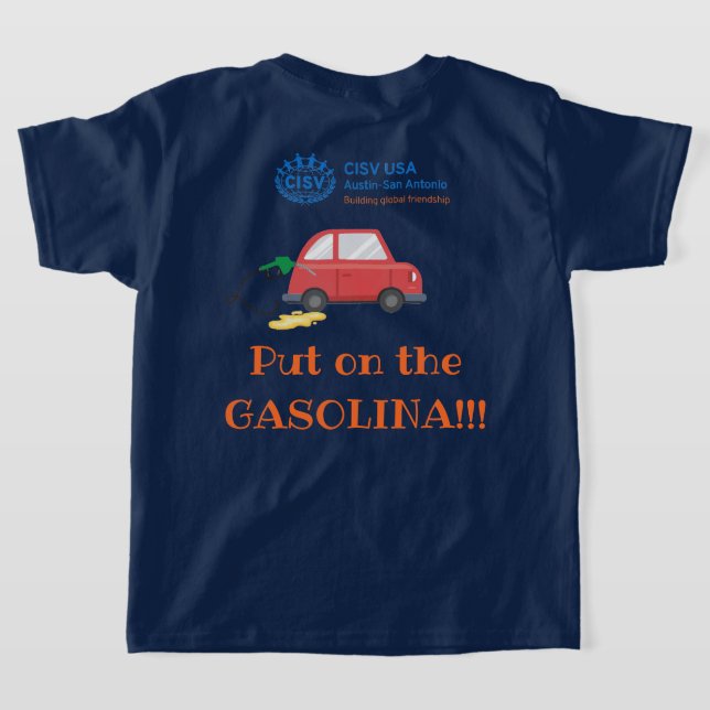 CISV Austin "Gasolina" Energizer Girl's T-Shirt (Laydown baksida )