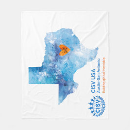 CISV Austin Heart of Texas Blanket Fleecefilt
