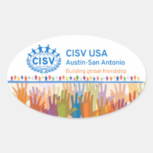 CISV Austin Logotyp Bumper/Dator (uppsättning 4) Ovalt Klistermärke