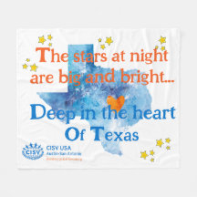 CISV Austin Stars på natten vid stort blanket