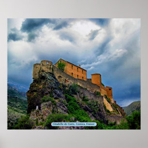 Citadelle de Corte, Corsica, Frankrike Poster
