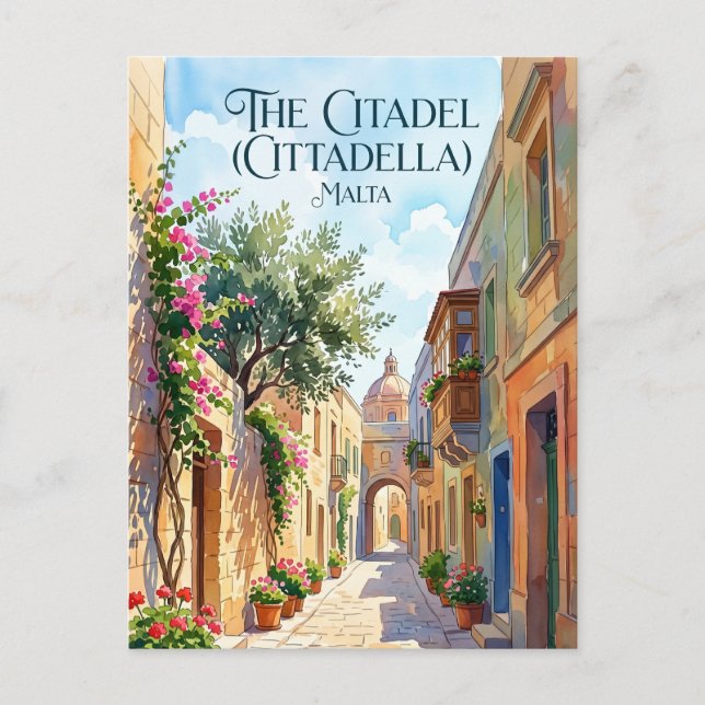 Citadellet (Cittadella), Gozo Malta Vykort (Framsida)