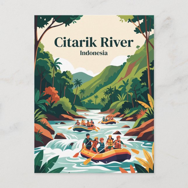 Citarikfloden, Sukabumi, Java, Indonesien Vykort (Framsida)