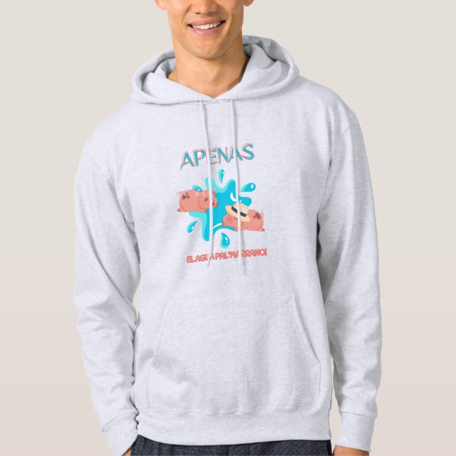 citat "Apenas el agua pal marrano" gris Hoodie (Framsida)