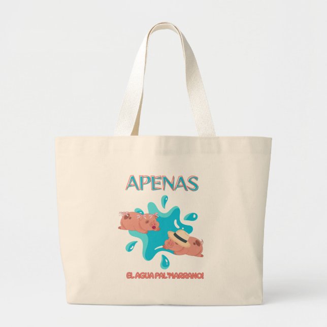 citat "Apenas el agua pal marrano" gris Jumbo Tygkasse (Framsidan)