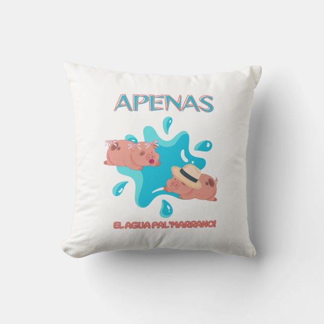 citat "Apenas el agua pal marrano" gris Kudde (Framsida)