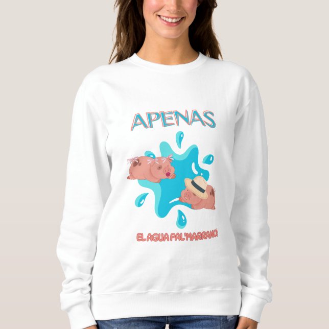 citat "Apenas el agua pal marrano" gris T Shirt (Framsida)