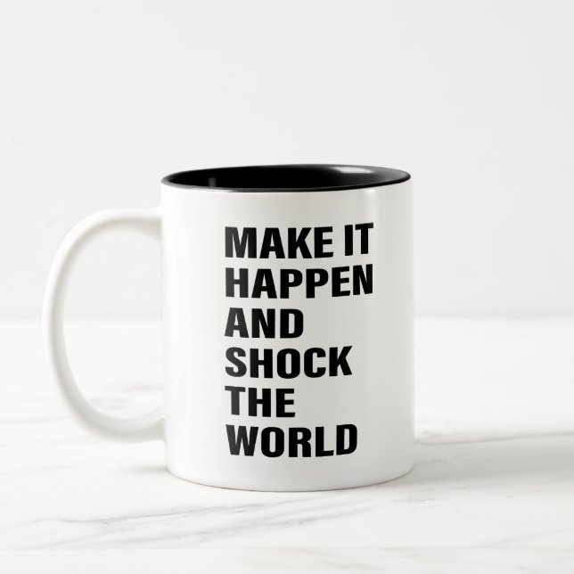 Citat Art Success Life Tips Motivational Art Ord Två-Tonad Mugg (Vänster)