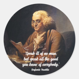 Citat av Benjamin Franklin Runt Klistermärke