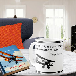 Citat av George Bernard Shaw på fly och fallskärm Kaffemugg