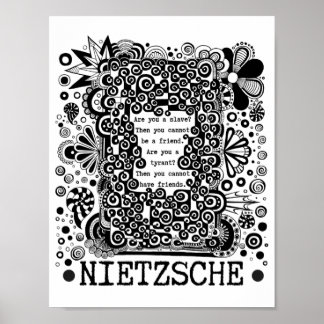 citat av Nietzsche, slav- eller TYRANT-filosofi Poster