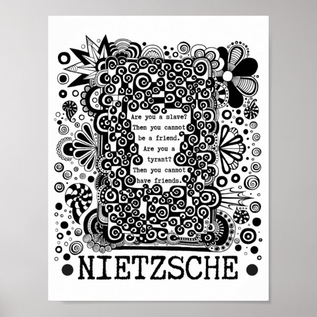 citat av Nietzsche, slav- eller TYRANT-filosofi Poster (Framsidan)