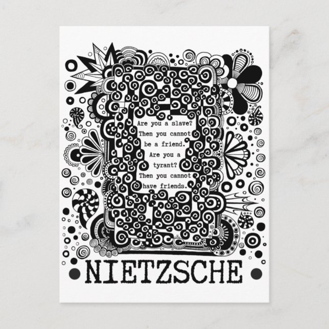 citat av Nietzsche, slav- eller TYRANT-filosofi Vykort (Framsida)