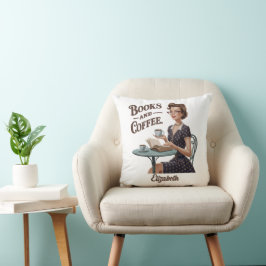 Citat bokar och kaffe Bok Älskare Kudde