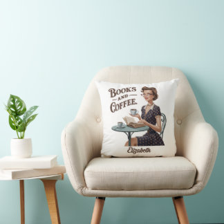 Citat bokar och kaffe Bok Älskare Kudde