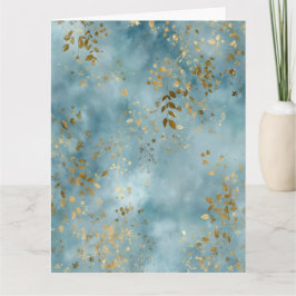 Citat Botaniska Guldblad Teal Design Kort