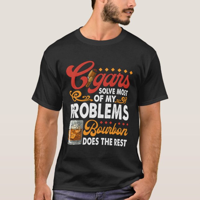 Citat cigarrrök och whisky Bourbon Humor T Shirt (Framsida)