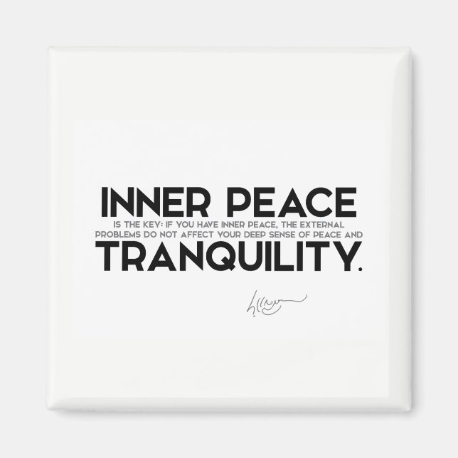 Citat: Dalai Lama - Innerfreden är nyckel Magnet (Framsidan)