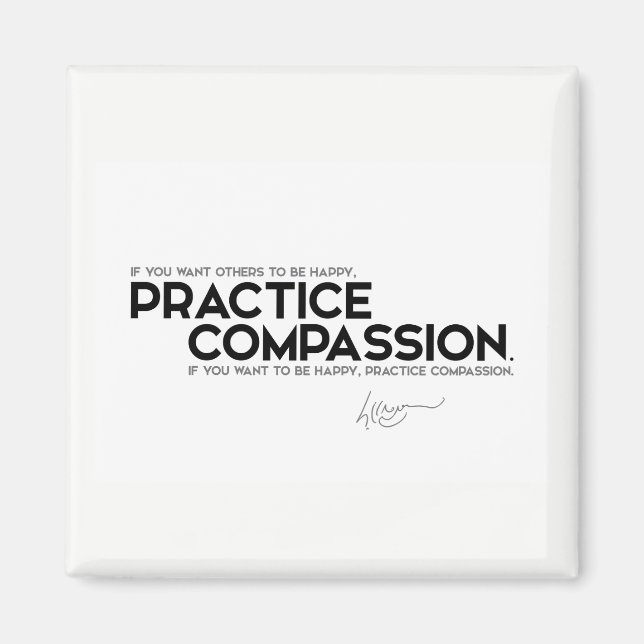 Citat: Dalai Lama - Praktiskt medlidande Magnet (Framsidan)