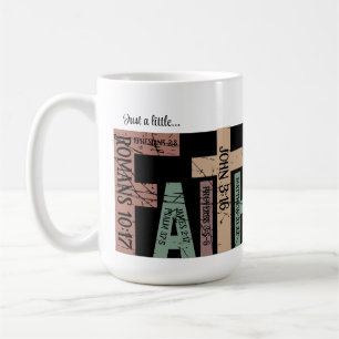 Citat för Cute Colorful Faith Bible Verses Typogra Kaffemugg